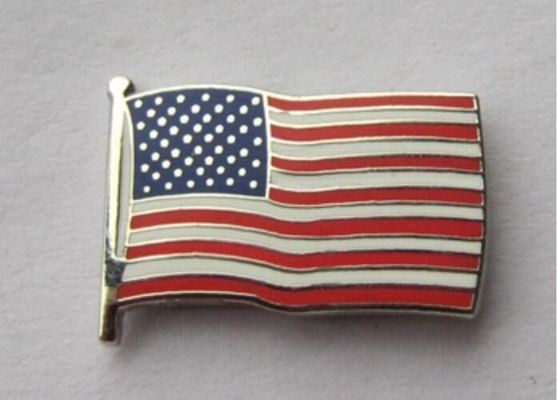 China Amerikanische Flagge Hartes Emaille Lapel Pins / Metall Emaille Pins angepasstes Logo fournisseur