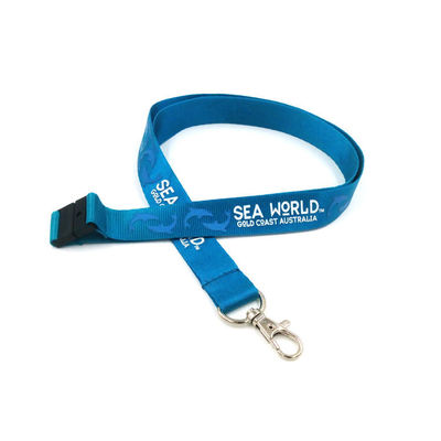 Klassische Blue Lanyard Werbeprodukte Sublimationsdruck Logo mit Haken fournisseur