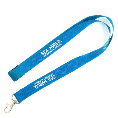 Klassische Blue Lanyard Werbeprodukte Sublimationsdruck Logo mit Haken fournisseur