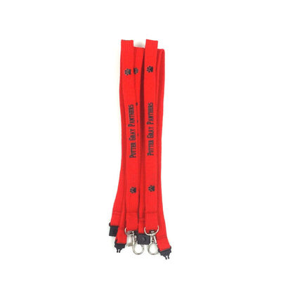 Populäres Rot Custom Tubular Lanyards Polyester Material Seidenfläschendruck Logo fournisseur