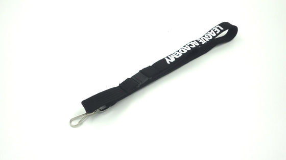 Persönliche schwarze Tubular Lanyards Druck Halsband mit drehbaren J Haken fournisseur