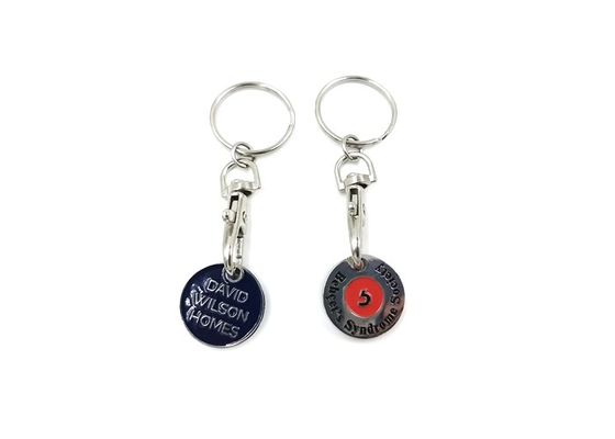 Einkaufswagen Münzhalter Personalisierte Metallschlüsselketten Epoxy-Soft-Emaille fournisseur