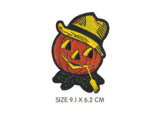 Twill Halloween Aufkleber, Kürbisschrecker, Eisen auf Patches, gestickter Patch fournisseur