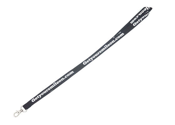 Langlebig Schwarz 470mm Länge Custom Polyester Lanyards Schwarze Farbe Hochsicherheit fournisseur